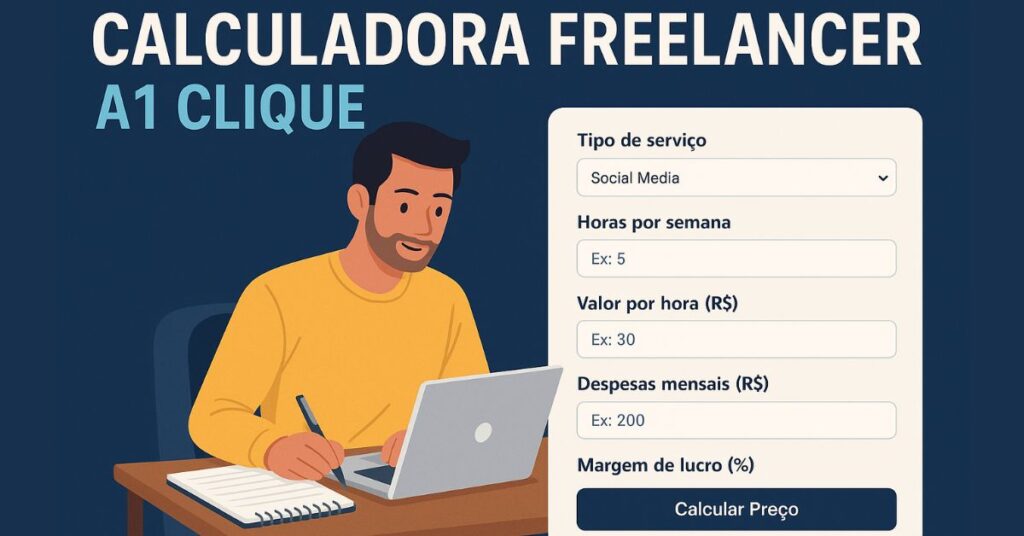 www.aumcliquedevoce.com Calculadora Freelancer A1 Clique Saiba quanto cobrar pelos seus serviços